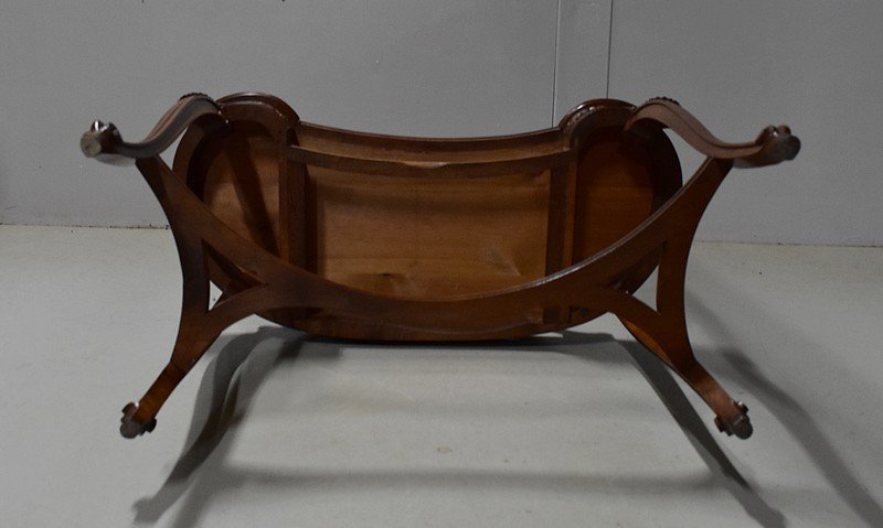 Atypical Kidney Dressing Table In Solid Walnut, Louis XVI Style - Early Twentieth-photo-8