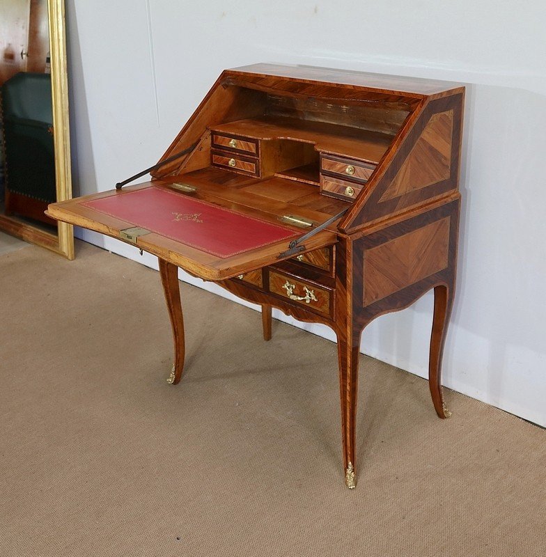 Middle Slope Desk In Precious Wood, Louis XV Period - Eighteenth-photo-3