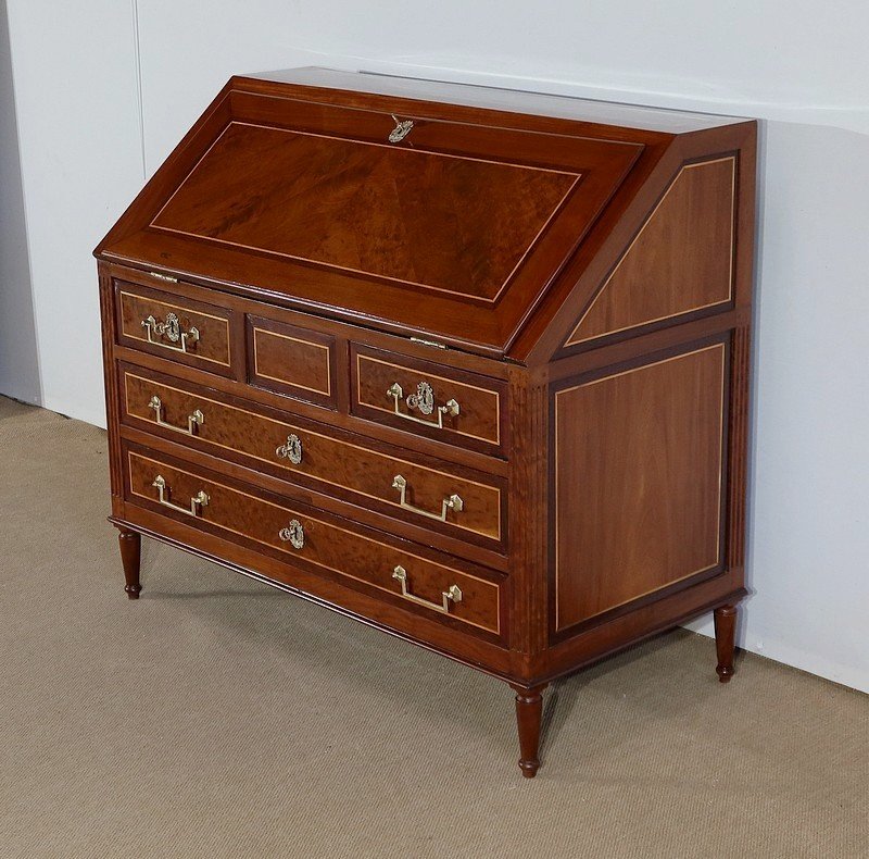 Louis XVI Scriban Commode In Mahogany And Precious Wood - Eighteenth-photo-2