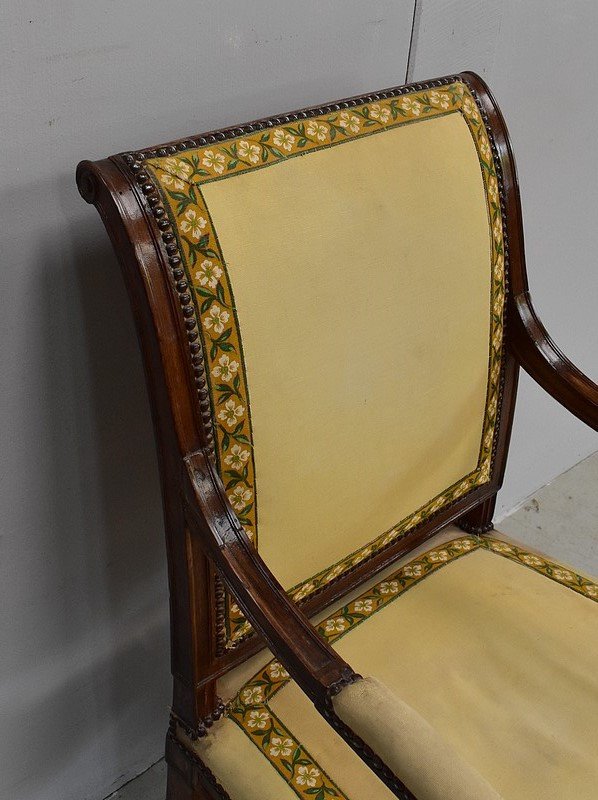 Armchair In Walnut, Louis XVI Period - Early 19th Century-photo-2