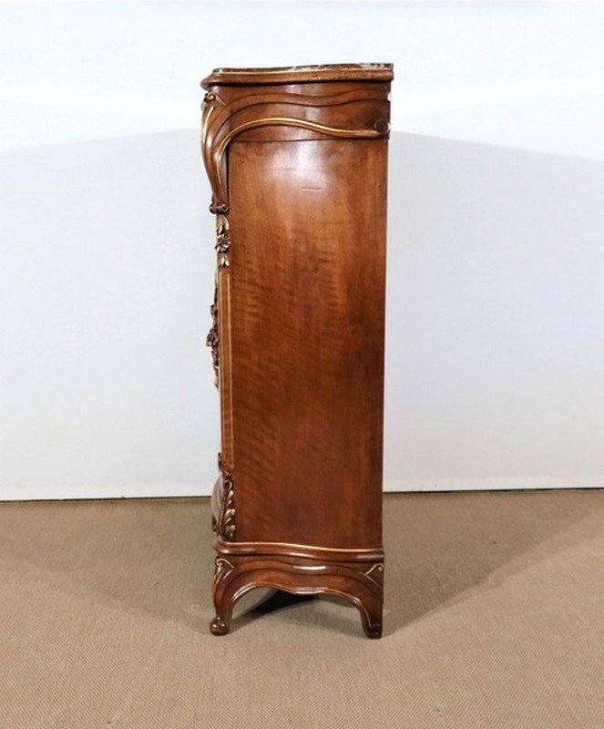 Between Two Cabinet In Walnut, Rocaille Style - 1900 Period-photo-7