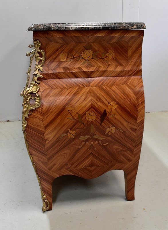 Important Tomb Commode In Rosewood, Louis XIV Style - Mid 20th Century-photo-6