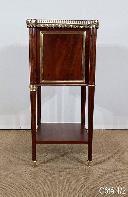 Small Middle Cabinet In Solid Mahogany And Marble, Louis XVI Style - 1900 Period-photo-5