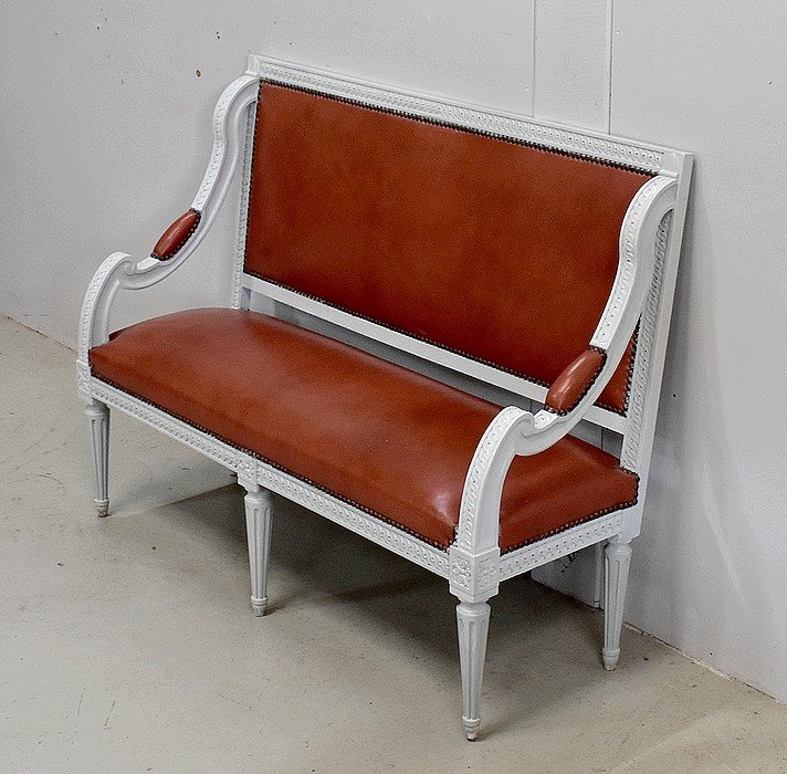 Small Children's Bench In Beech, Louis XVI Style - Early 20th Century-photo-3