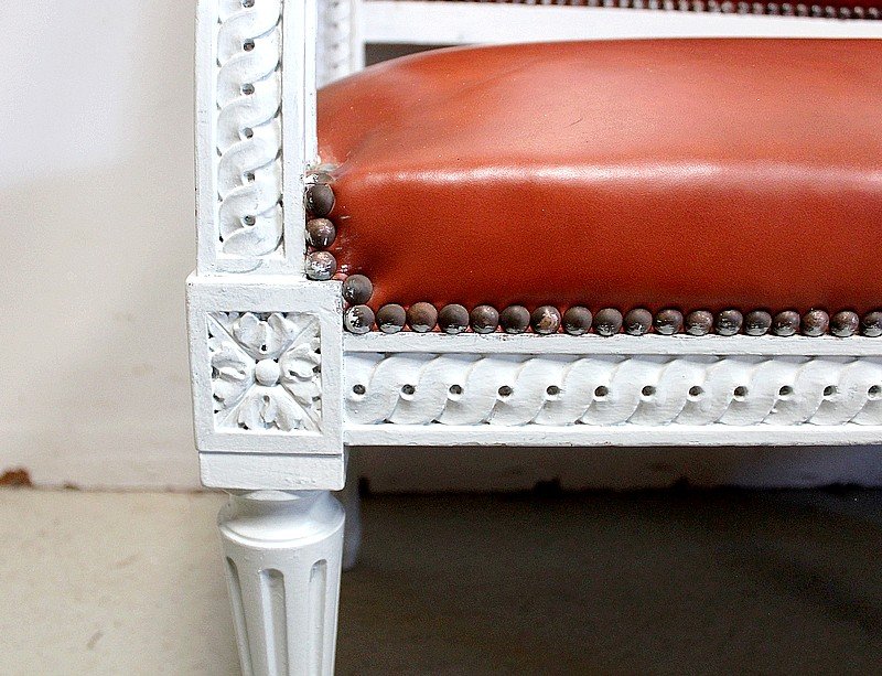  Petite Banquette d'Enfant En Hêtre, Style Louis XVI - Début XXe -photo-4