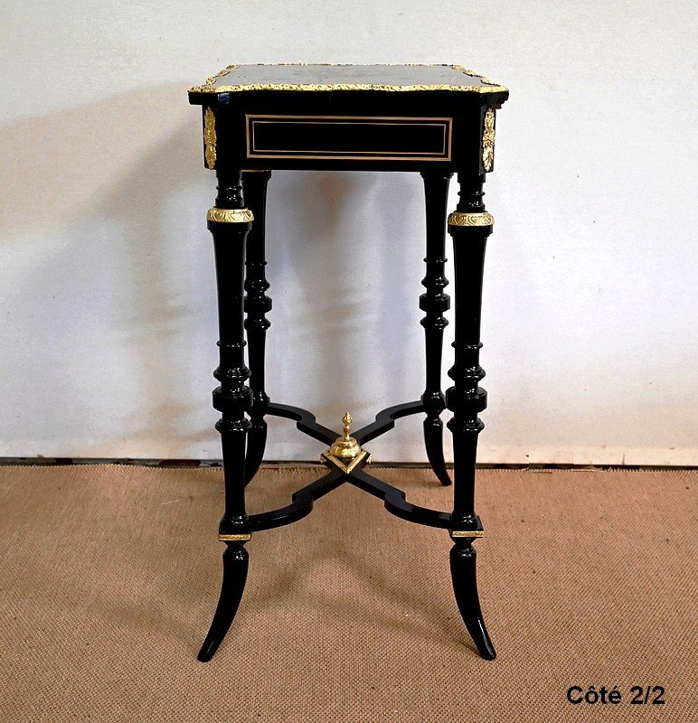  Petite Table En Poirier Noirci, époque Napoléon III – Milieu XIXe -photo-6