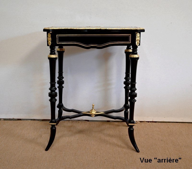  Petite Table En Poirier Noirci, époque Napoléon III – Milieu XIXe -photo-7