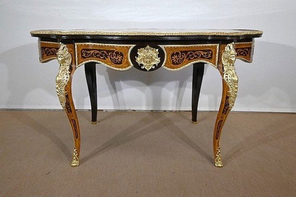  Table Violonée En Bois Précieux, époque Napoléon III – Milieu XIXe -photo-3