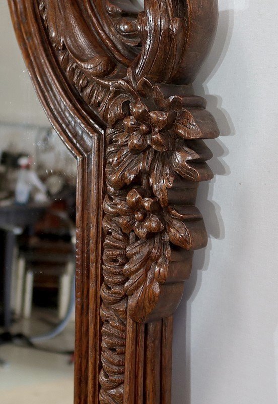 Important Oak Fireplace Mirror - Late Nineteenth-photo-5