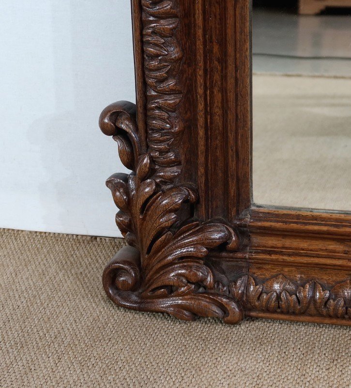 Important Oak Fireplace Mirror - Late Nineteenth-photo-7