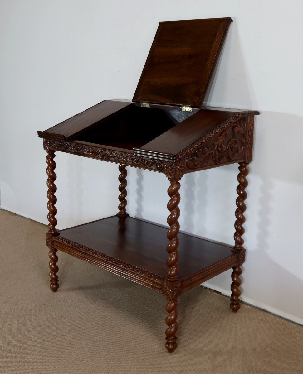 Important Lectern In Solid Oak, Louis XIII Style - Late Nineteenth-photo-2