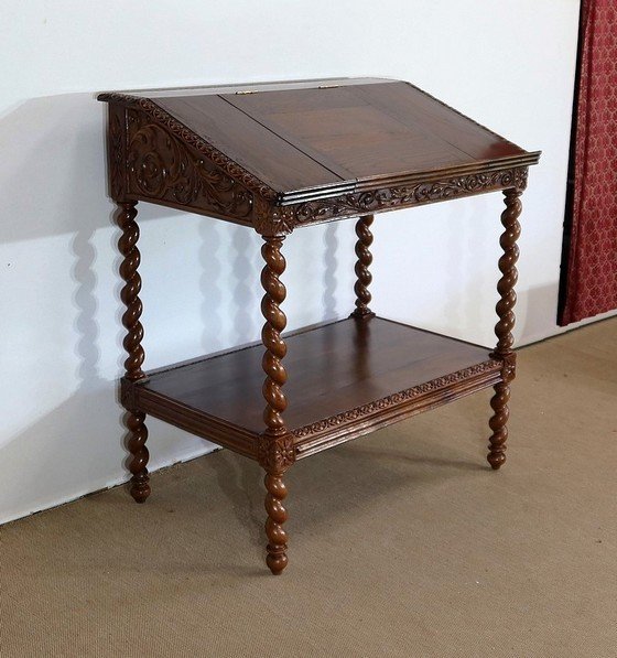 Important Lectern In Solid Oak, Louis XIII Style - Late Nineteenth-photo-3