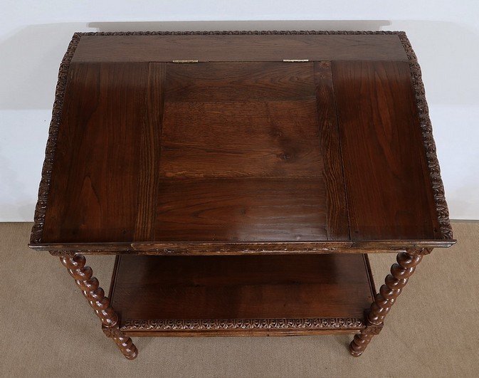 Important Lectern In Solid Oak, Louis XIII Style - Late Nineteenth-photo-1