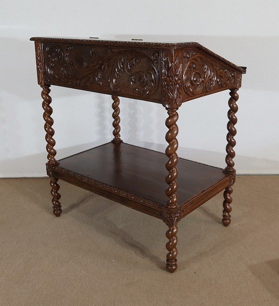 Important Lectern In Solid Oak, Louis XIII Style - Late Nineteenth-photo-5