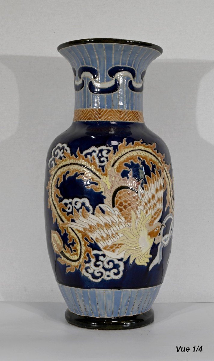 Important Chinese Porcelain Vase With Decorations - Twentieth-photo-4