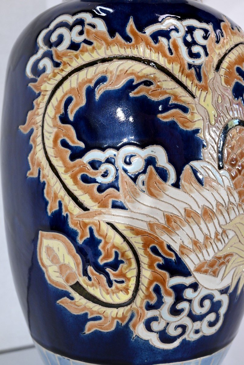 Important Chinese Porcelain Vase With Decorations - Twentieth-photo-5