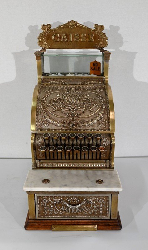 Petit Modèle De Caisse Enregistreuse En Bronze Ciselé, « National Cash Register Co.», n° 312-photo-2