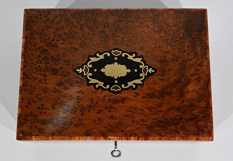 Jewelery Box In Thuja Burl, Napoleon III Period - Late Nineteenth-photo-1