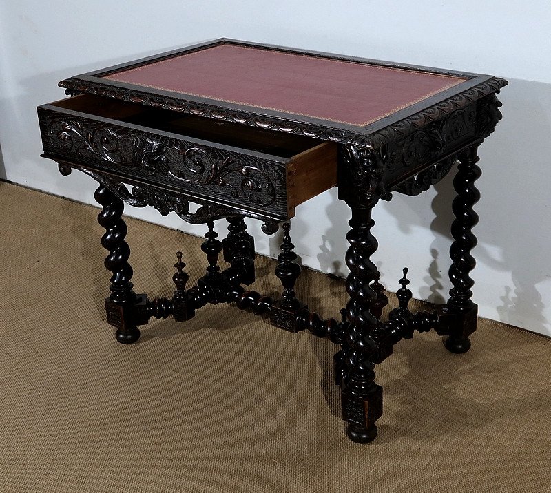 Work Cabinet And Office Table In Oak, Louis XIII Style - Late Nineteenth-photo-7