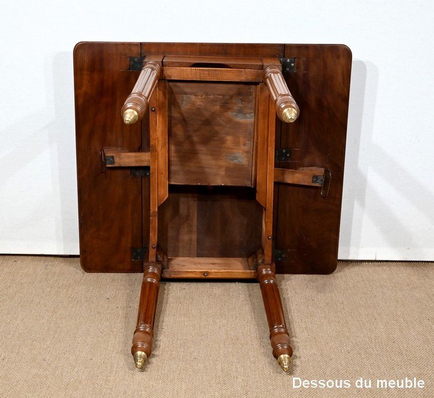 Small Mahogany Drop Leaf Table, Louis Philippe Period - 2nd Half Of The Nineteenth-photo-8