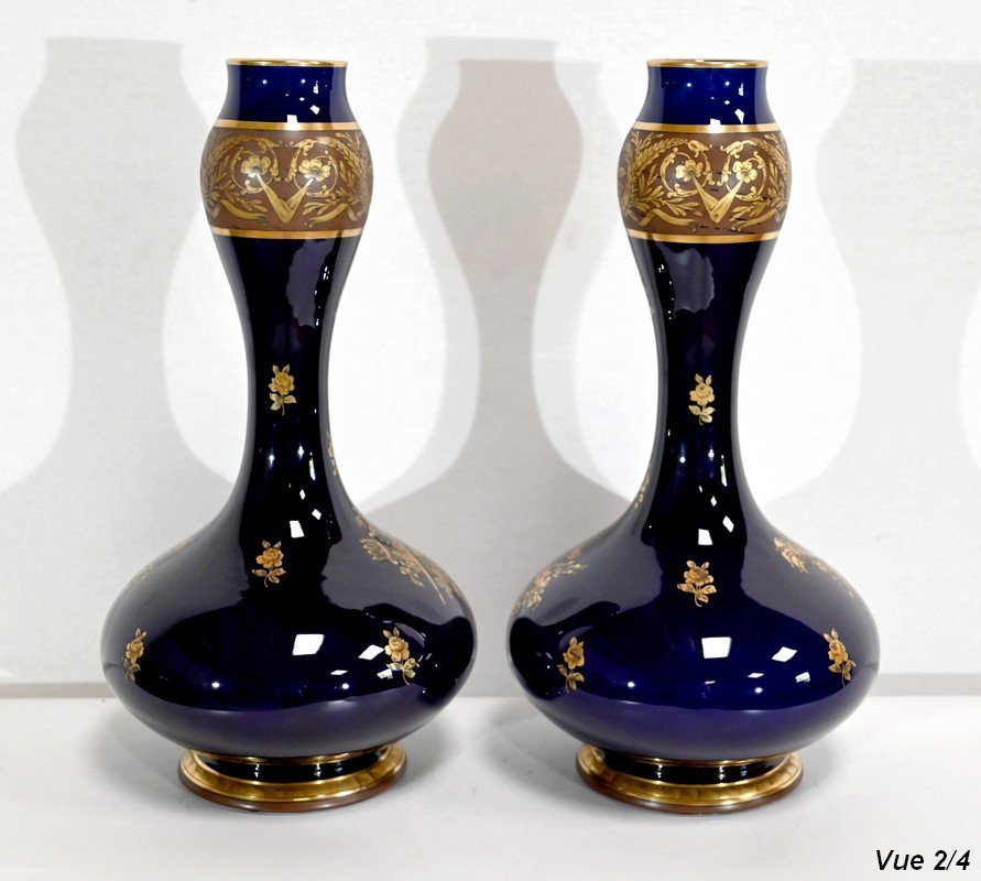 Pair Of Fine Earthenware Vases, Jaget & Pinon - Early Twentieth-photo-4