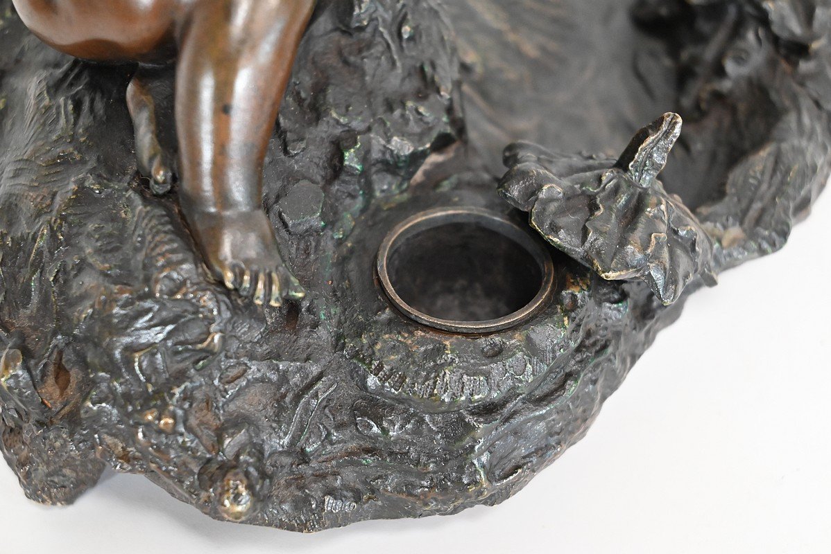 Important Bronze Inkwell - Late Nineteenth-photo-6