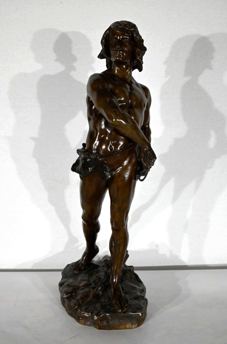 Important Bronze « Le Départ », Signé V. Tournier – 2ème Moitié XIXe-photo-3