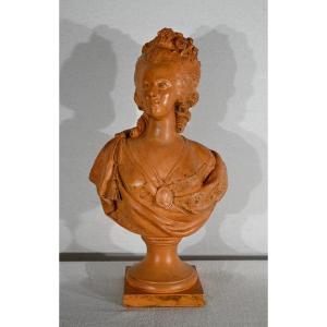 Bust Of Marie-antoinette In Terracotta, After F. Lecomte - 1920
