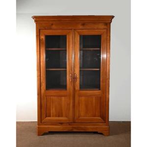 Library Cabinet In Cherry, Louis-philippe Style - Late Nineteenth