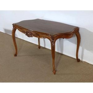 Living Room Table In Solid Walnut, Louis XV Taste - Early Twentieth