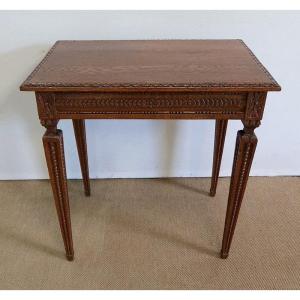 Small Side Table In Solid Oak, Louis XVI Style - 1900
