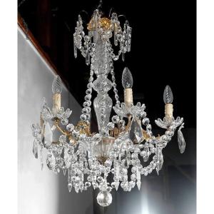 Crystal And Bronze Chandelier, Louis XV Style, Napoleon III Period - Mid-19th Century