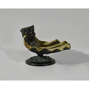 Bronze Inkwell With Double Patina - 2nd Part Of The Nineteenth