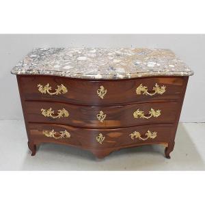 Commode Nantaise De Port En Bois d'Amarante Massif, époque Louis XV - 1770