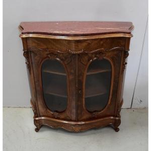 Small Showcase In Blond Walnut, Napoleon III Period - Nineteenth