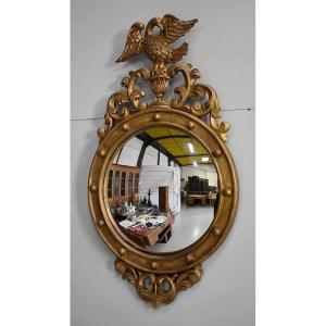 Miroir Sorcière En Bois Doré à l'Ancienne - Fin XIXe