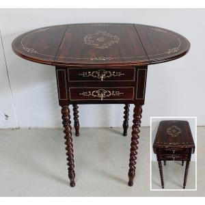 Small Rio Rosewood Shutter Table, Napoleon III Period - Mid-19th Century