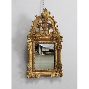 Petit Miroir En Bois Doré, Style Régence - Fin XIXe