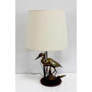 Large Brass Table Lamp, “the Heron” – 1970