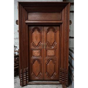 Rare Indian Teak Doors, Louis XIV Style, Pondicherry - XIXth