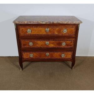 Small Commode In Precious Wood Marquetry, Stamped Cm. Magnien, Louis XVI – XV Period