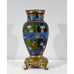 Vase En Bronze Doré Et Emaux – Fin XIXe