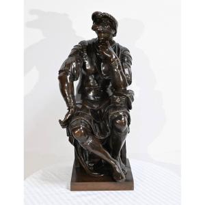 Bronze “laurent De Medici” After Michelangelo, 19th – Mid 19th Century School