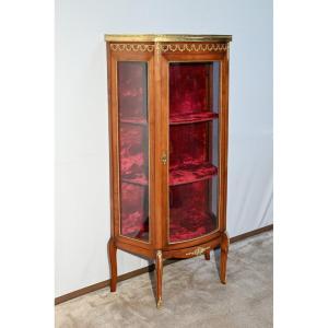 Small Showcase In Light Cherry, Louis XV / Louis XVI Transition – Early 20th Century