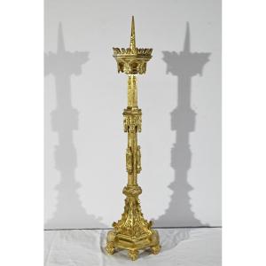 Candlestick In Gilt Bronze – 2nd Half 19th Century