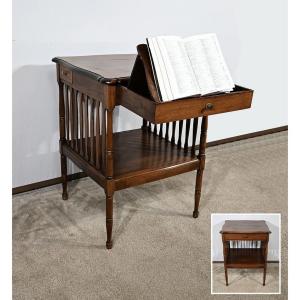 Living Room Writing Table In Solid Walnut - Early 20th Century