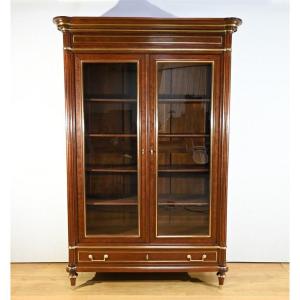 Large Mahogany Bookcase, Louis XVI Style – Mid-19th Century