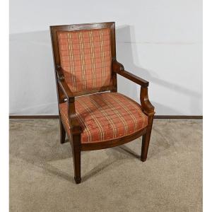 Solid Mahogany Armchair, Directoire Period – Early 19th Century