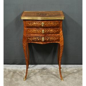 Bedside Table In Rosewood And Rosewood, Louis XV Style – Late 19th Century