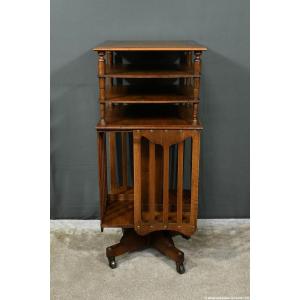 Revolving Walnut Bookcase, Stamped G.lancelin - 1900